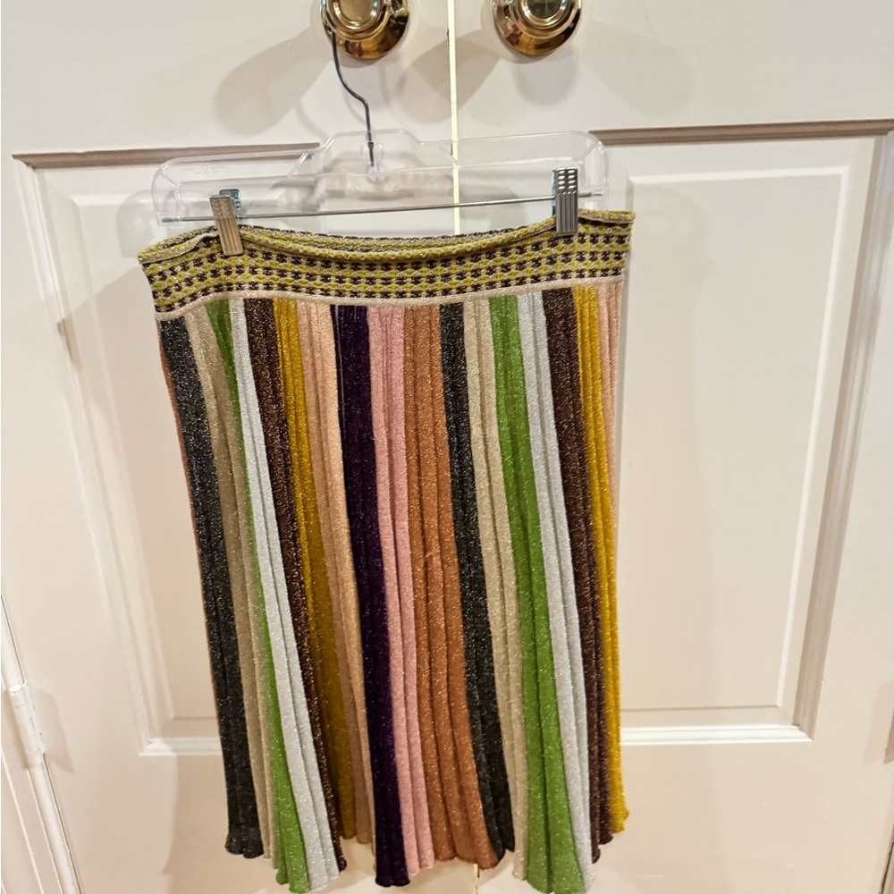 missoni glittery multicolor stripe midi skirt 48 XL a line flowy colorful fun - Picture 11 of 15